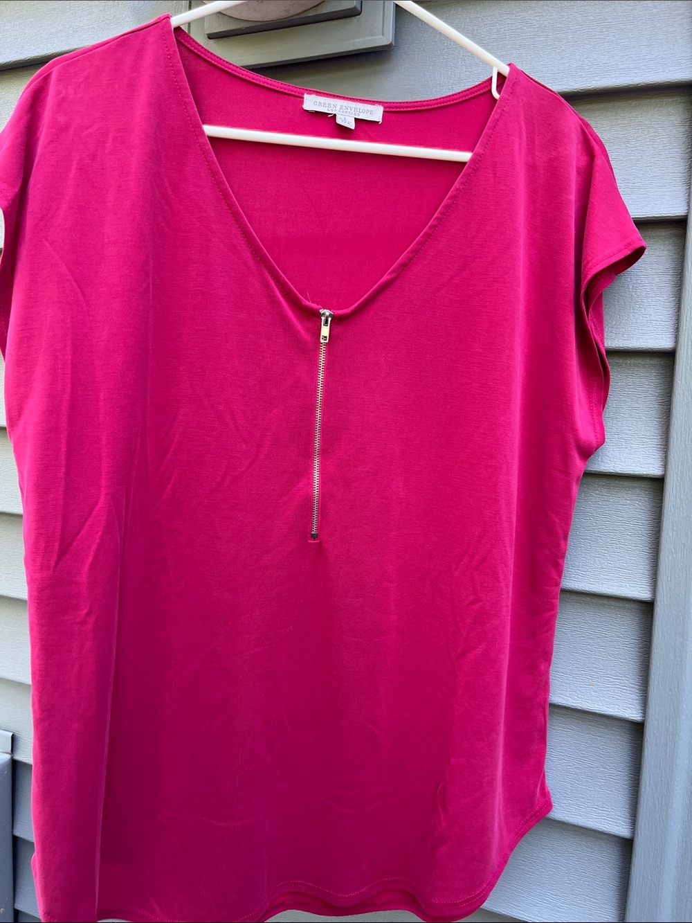 Green Envelope Zipper Top